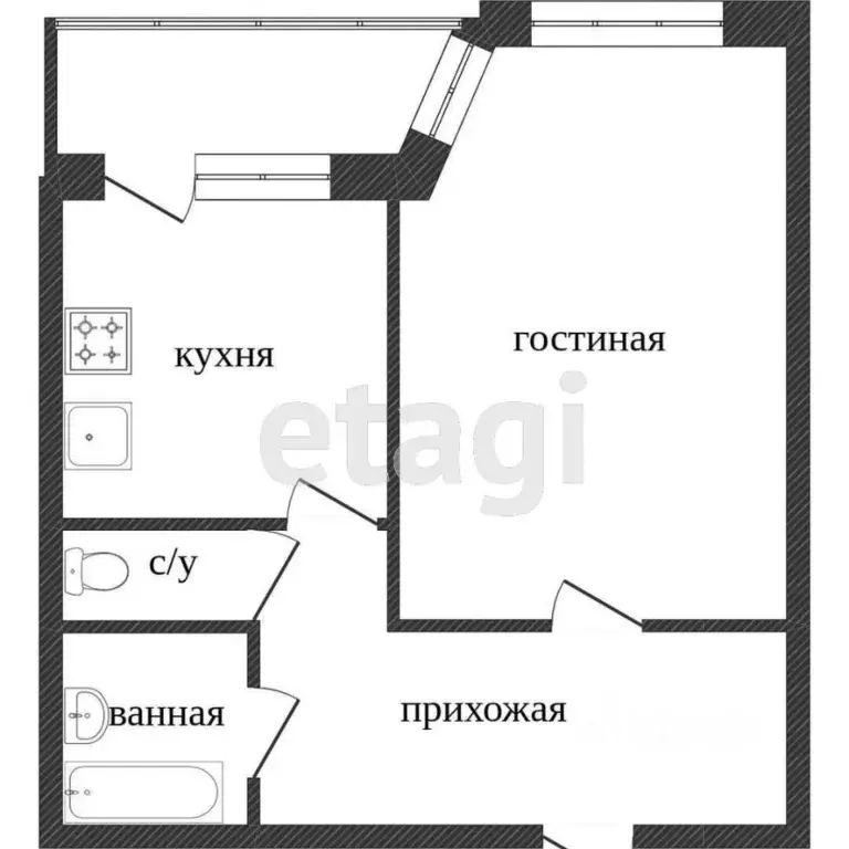 1-к кв. Ханты-Мансийский АО, Сургут Пролетарский просп., 30 (41.1 м) - Фото 0