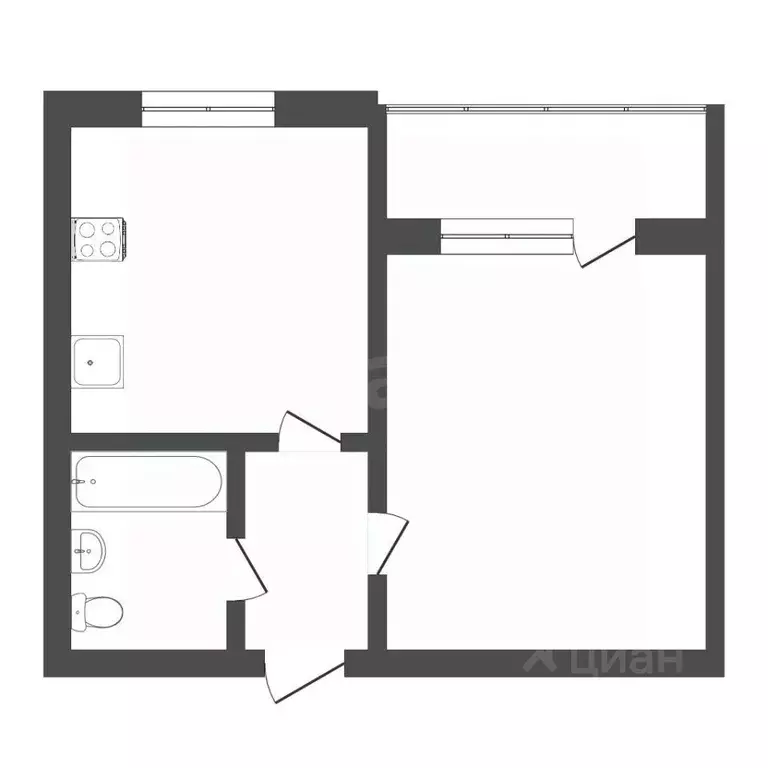 1-к кв. Тюменская область, Тюмень ул. Суходольская, 23 (43.3 м) - Фото 1