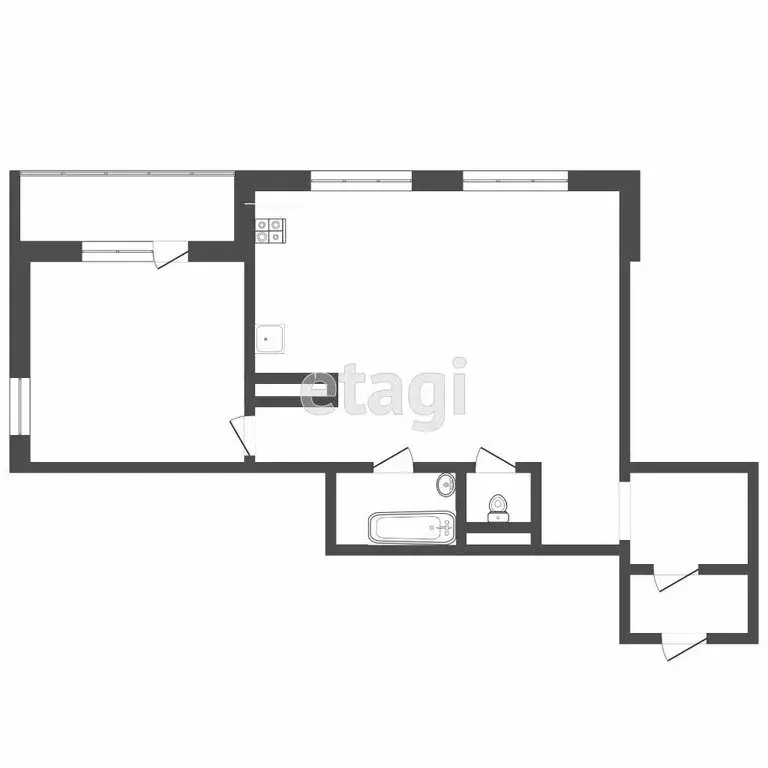 1-комнатная квартира: Тюмень, улица Мельникайте, 2к4 (49.1 м) - Фото 1
