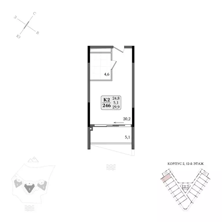 Студия Крым, Алушта муниципальный округ, пос. Бондаренково Летто жилой ... - Фото 1
