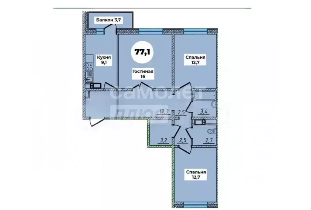 3-к кв. Бурятия, Улан-Удэ 148А мкр, 1/2 (77.1 м) - Фото 1