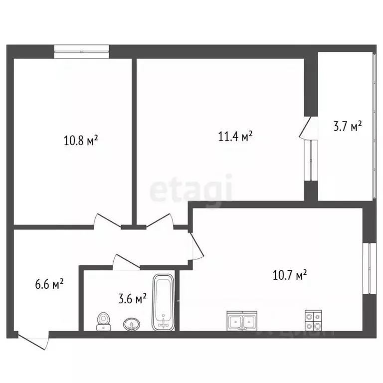 2-к кв. Пермский край, Пермь ул. Солдатова, 30Б (43.1 м) - Фото 2