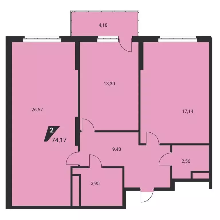 3-комнатная квартира: Екатеринбург, улица Громова, 26 (74.17 м) - Фото 1