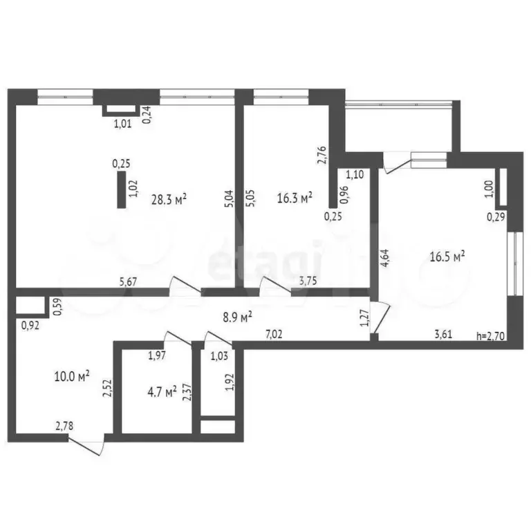 3-к. квартира, 86,5 м, 12/16 эт. - Фото 1