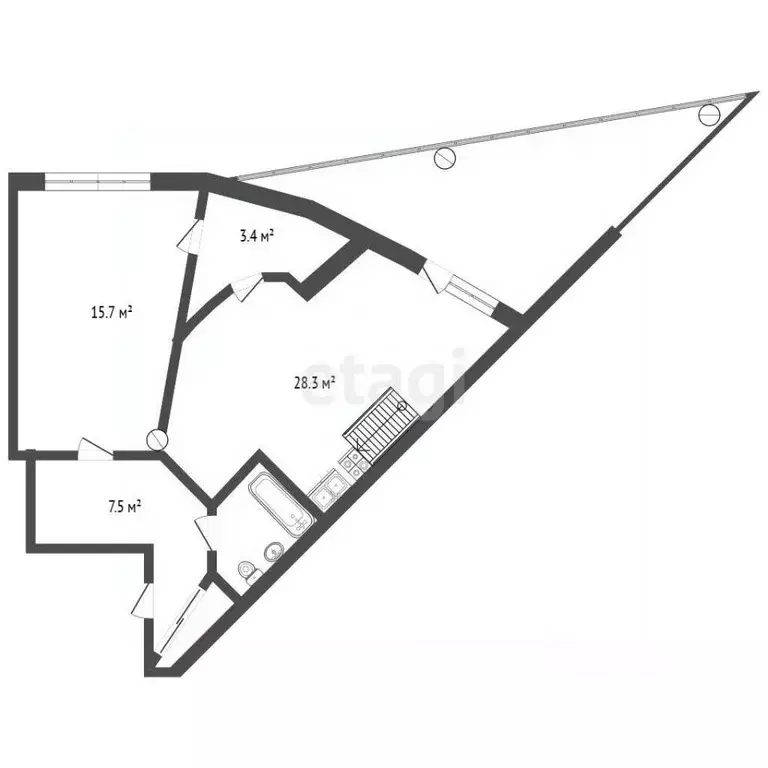 2-к кв. Архангельская область, Архангельск Поморская ул., 39 (61.4 м) - Фото 2