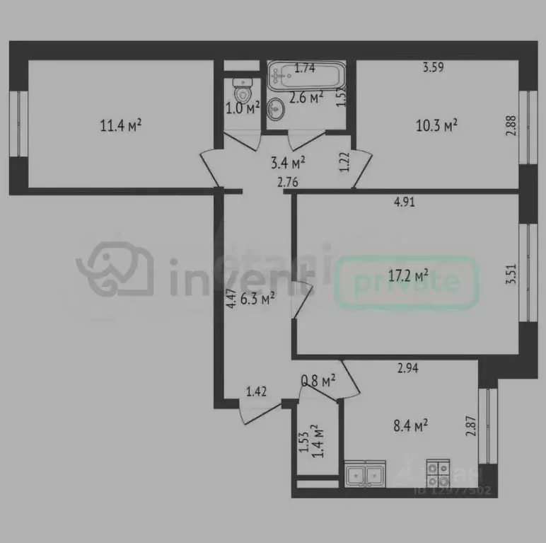 3-к кв. Калининградская область, Калининград ул. Аллея Смелых, 72 ... - Фото 2