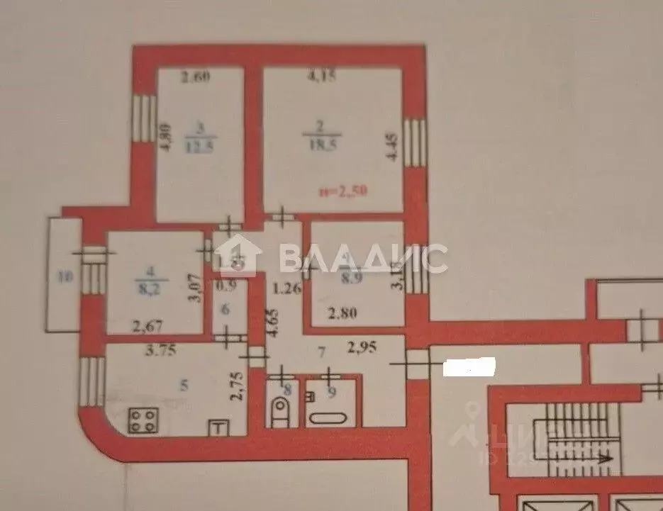 4-к кв. Пензенская область, Пенза ул. Луначарского, 46 (79.7 м) - Фото 2
