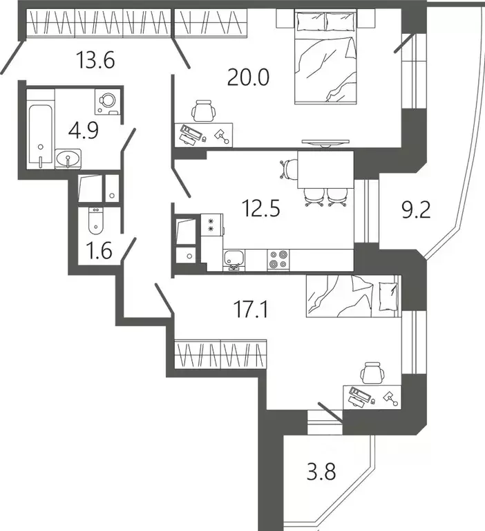 2-к кв. Московская область, Подольск Климовск мкр, ул. Советская, 18к2 ... - Фото 1
