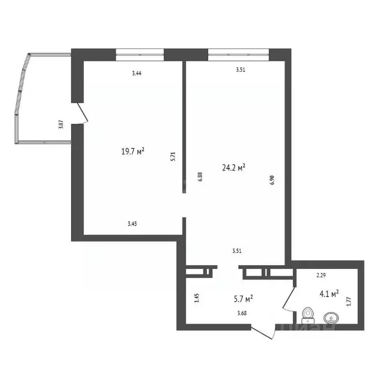2-к кв. Красноярский край, Красноярск ул. Партизана Железняка, 38А ... - Фото 2