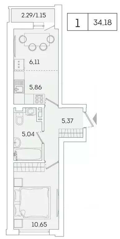 1-к кв. Ленинградская область, Мурино Всеволожский район, ул. ... - Фото 1
