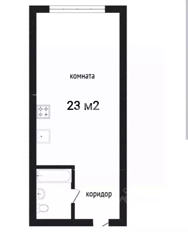1-к кв. Кемеровская область, Кемерово ул. Федоровского, 26к1 (23.0 м) - Фото 1
