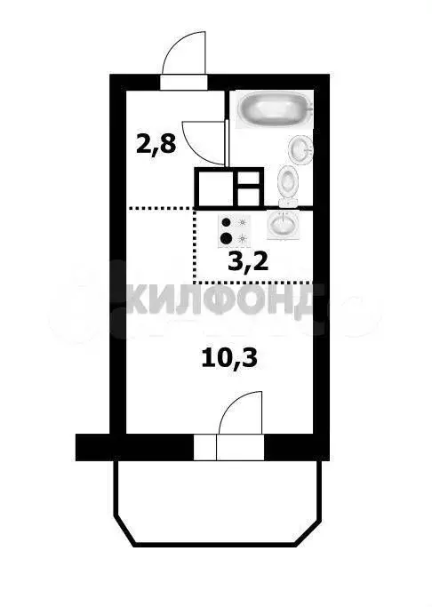 Квартира-студия, 18,9 м, 9/17 эт. - Фото 0