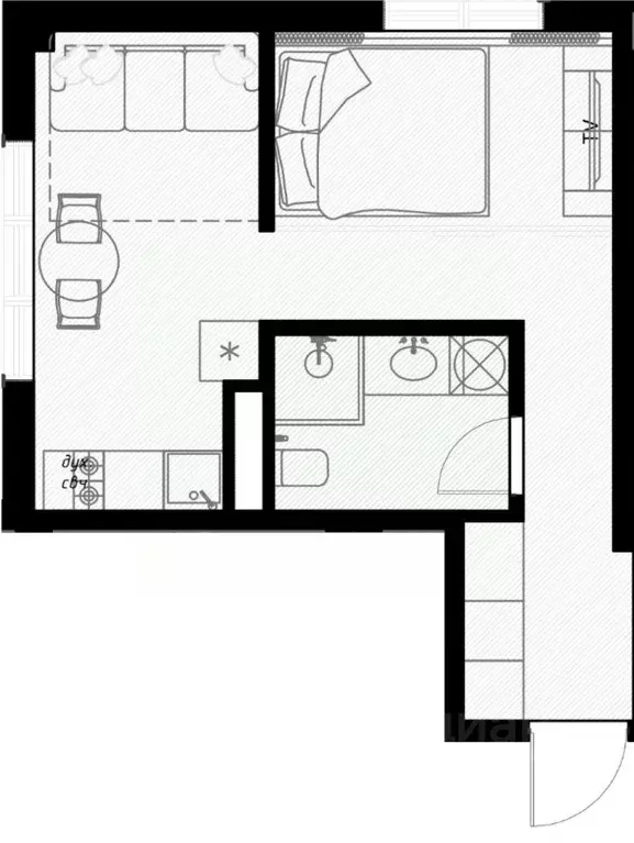 1-к кв. Краснодарский край, Сочи ул. Ленина, 290/8к2 (30.0 м) - Фото 0