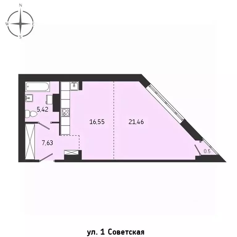 1-к кв. Иркутская область, Иркутск Советская ул., 115/1 (51.56 м) - Фото 0