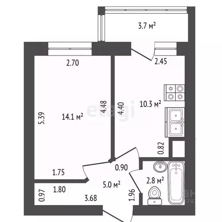 1-к кв. Санкт-Петербург Учительская ул., 18к1 (36.0 м) - Фото 2