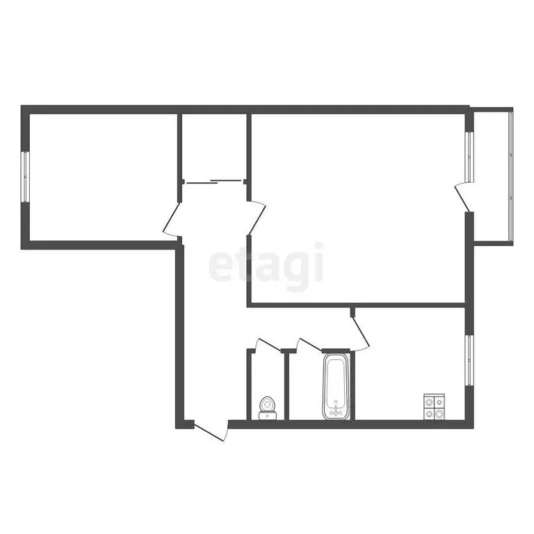 2-комнатная квартира: Троицк, Рабочая улица, 41 (45.6 м) - Фото 1