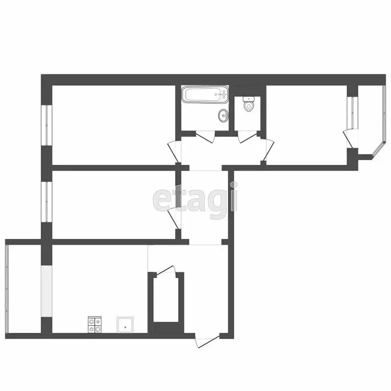 3-комнатная квартира: Тюмень, улица Александра Митинского, 7 (92.4 м) - Фото 1