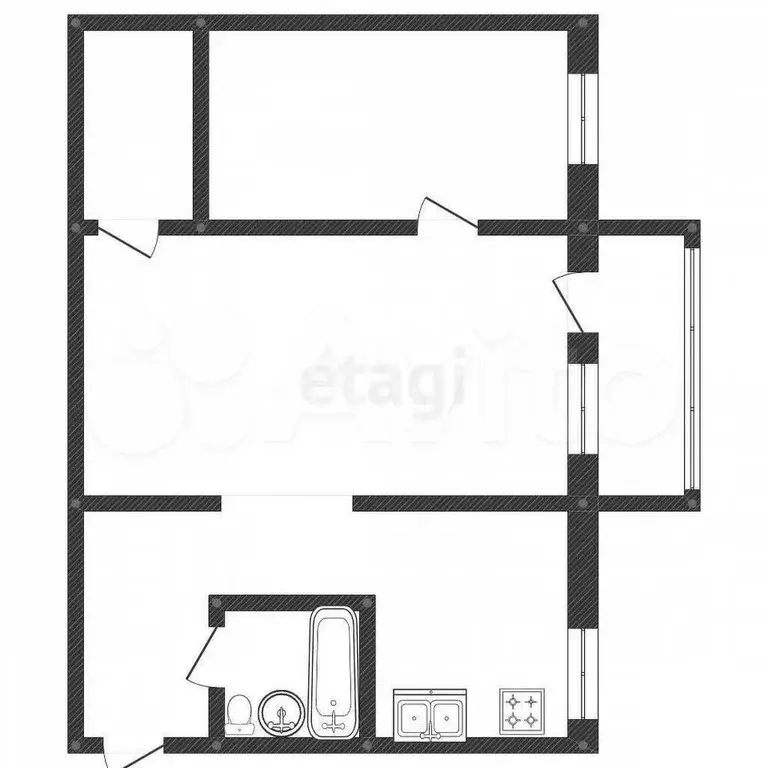 2-к. квартира, 44 м, 4/5 эт. - Фото 0