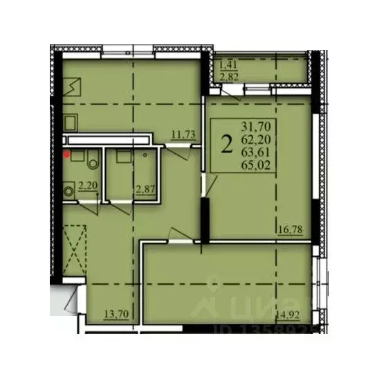 2-к кв. Башкортостан, Уфа Затон-Восточный жилрайон, Паруса жилой ... - Фото 1