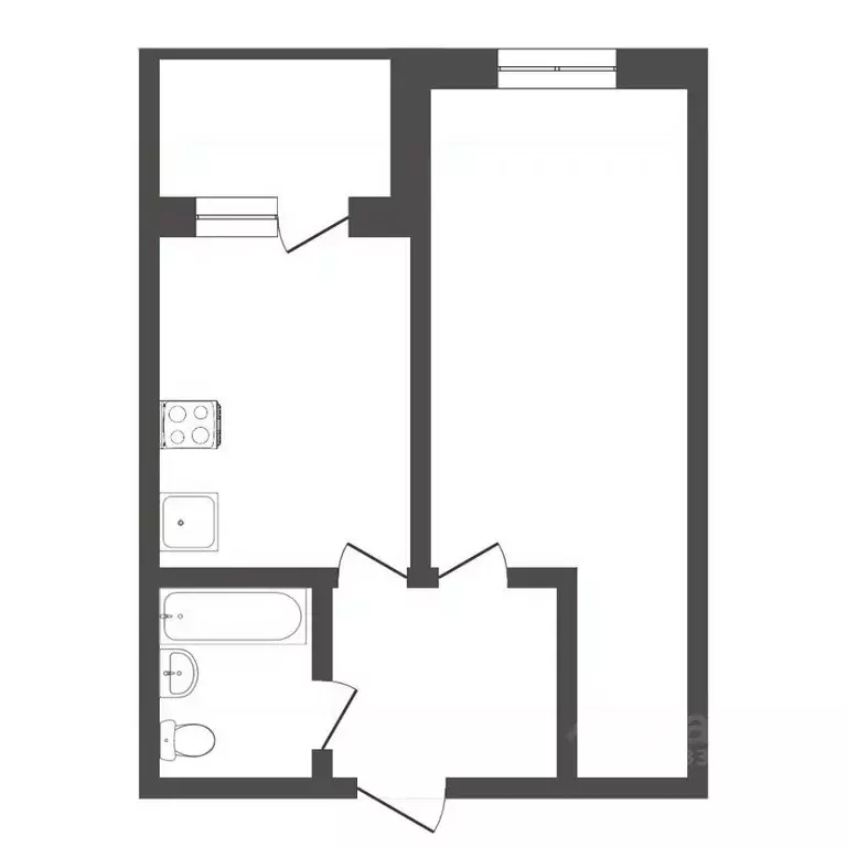 1-к кв. Тюменская область, Тюмень ул. Революции, 228к3 (40.9 м) - Фото 2