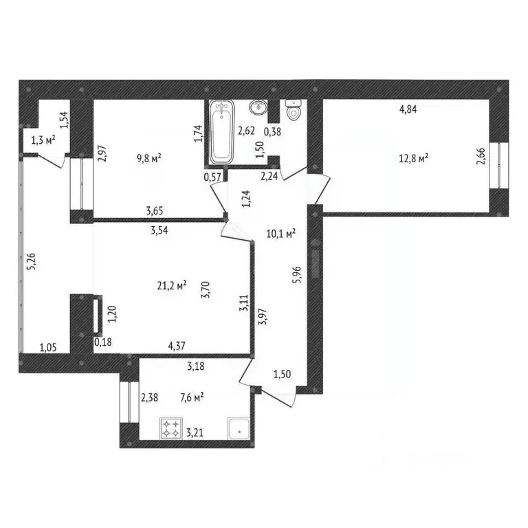 3-к кв. Башкортостан, Уфа ул. Георгия Мушникова, 1/1 (66.5 м) - Фото 2