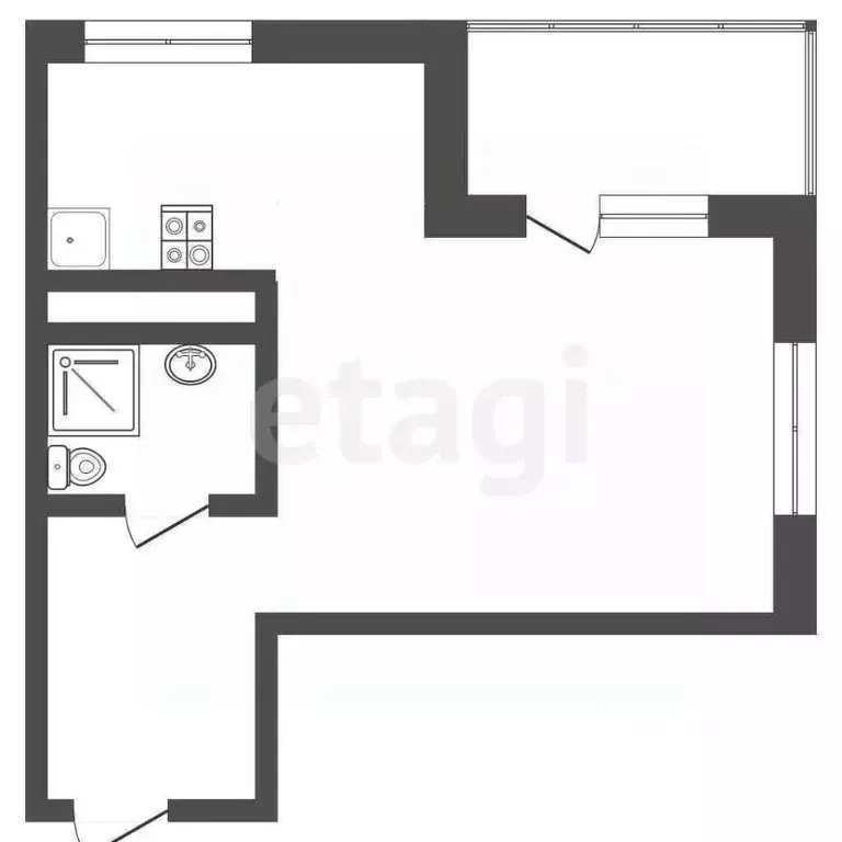 1-к кв. Тюменская область, Тюмень Дамбовская ул., 25к1 (33.9 м) - Фото 2