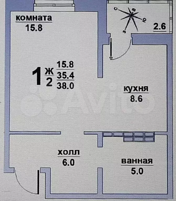 1-к. квартира, 38 м, 7/17 эт. - Фото 0