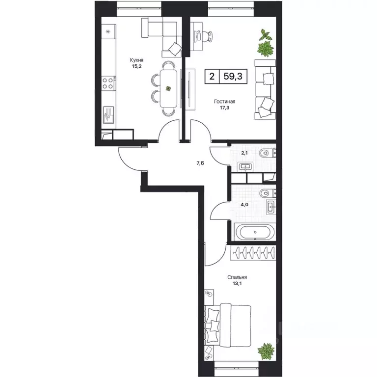 2-к кв. Московская область, Пушкино Пушкино Град жилой комплекс, к2 ... - Фото 1