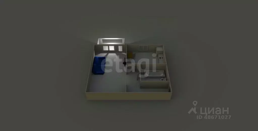 1-к кв. Сахалинская область, Долинск Комсомольская ул., 16 (30.2 м) - Фото 2