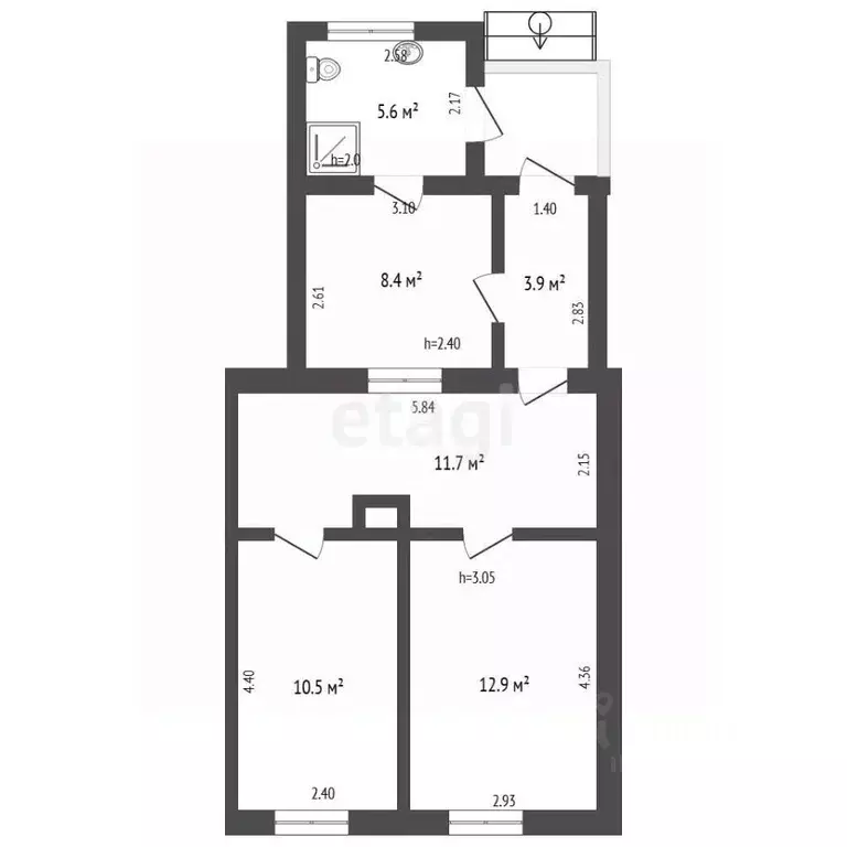 Дом в Крым, Черноморское пгт ул. Кирова, 14 (47 м) - Фото 2