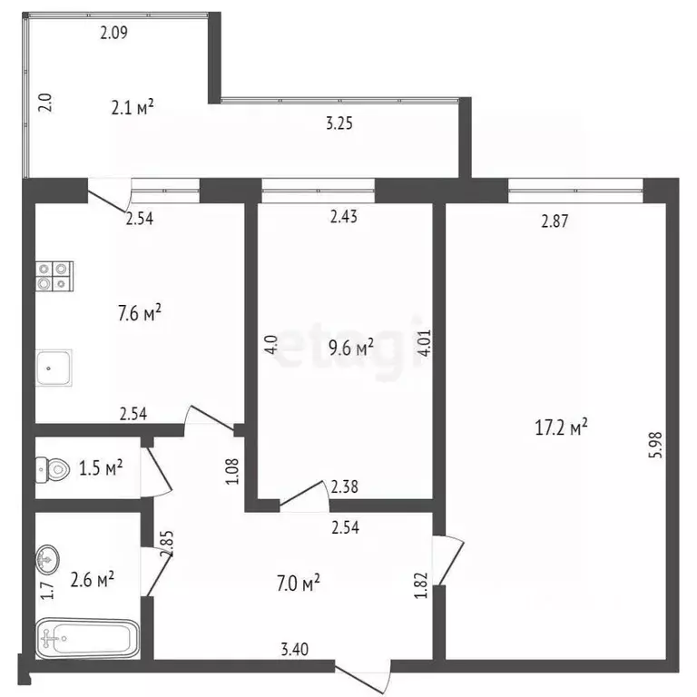 2-к кв. Башкортостан, Стерлитамак ул. Карла Маркса, 152 (83.0 м) - Фото 1