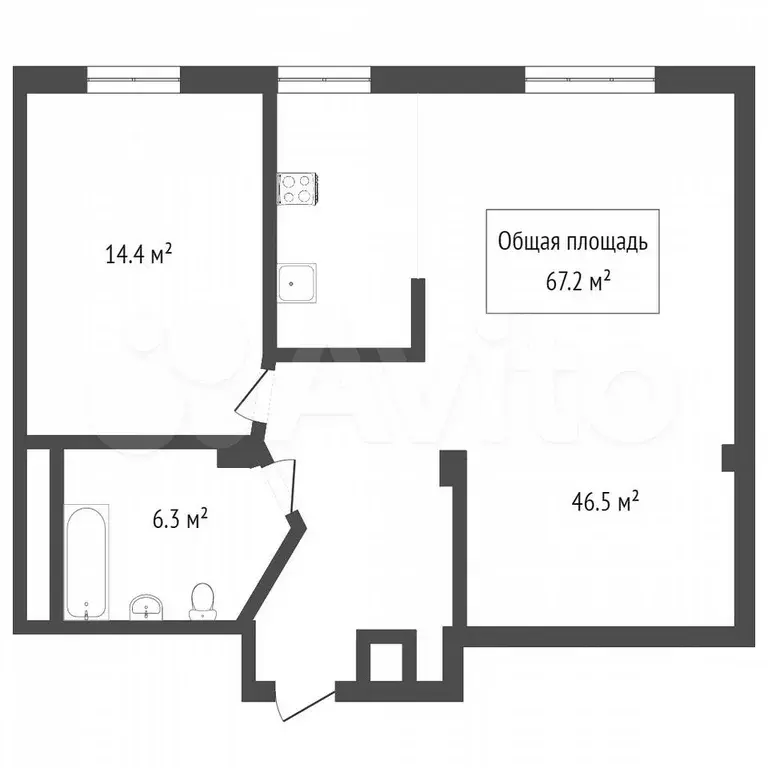 2-к. квартира, 84 м, 4/9 эт. - Фото 0