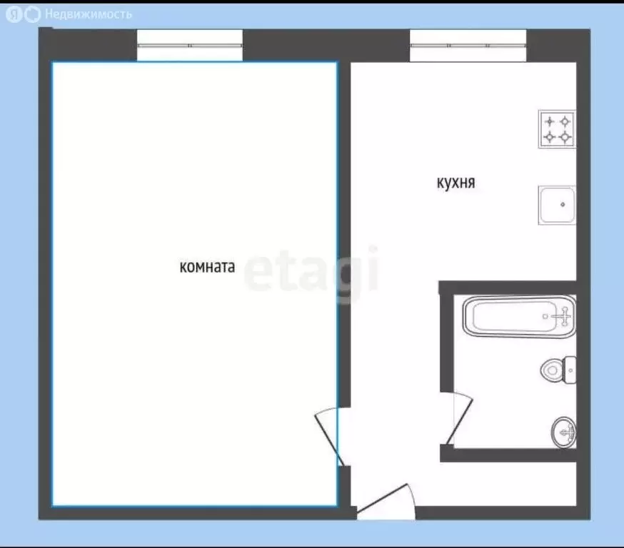 1-комнатная квартира: Курган, улица Гоголя, 128 (30.4 м) - Фото 0