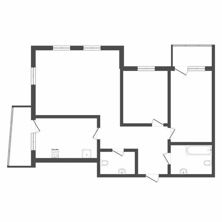 3-комнатная квартира: Тюмень, улица Пермякова, 75 (86 м) - Фото 1