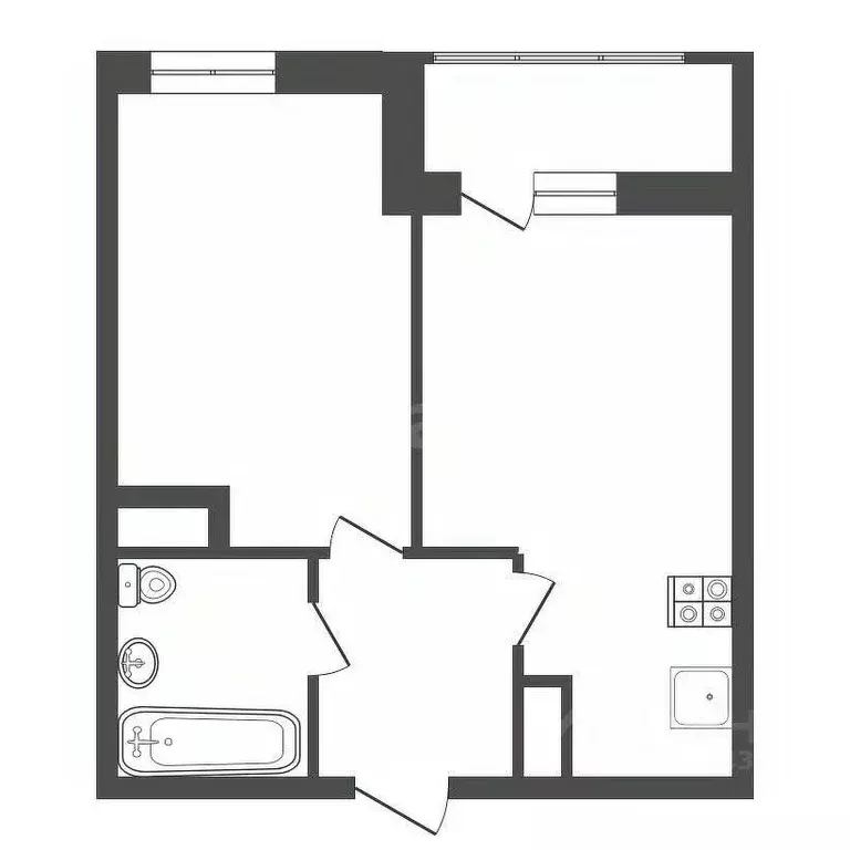 1-к кв. Ленинградская область, Мурино Всеволожский район, ул. Шоссе в ... - Фото 2