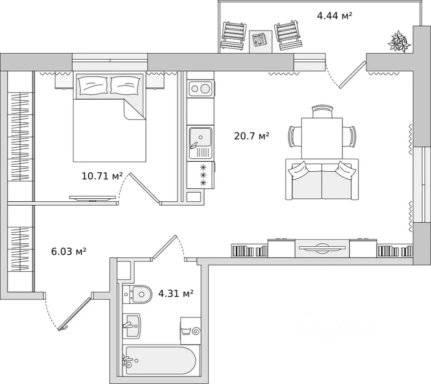 1-к кв. Ленинградская область, Всеволожский район, Свердловское ... - Фото 1