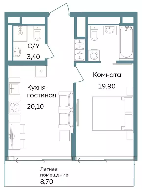 2-комнатная квартира: Республика Крым, Саки, курортный кластер Темпо ... - Фото 0