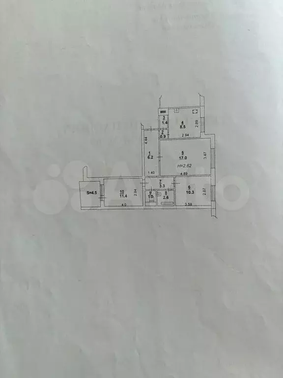 3-к. квартира, 62 м, 9/9 эт. - Фото 0
