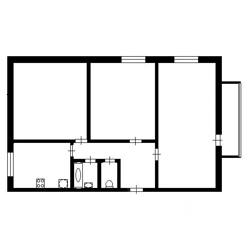 3-к кв. Томская область, Томск ул. Косарева, 25 (62.0 м) - Фото 1