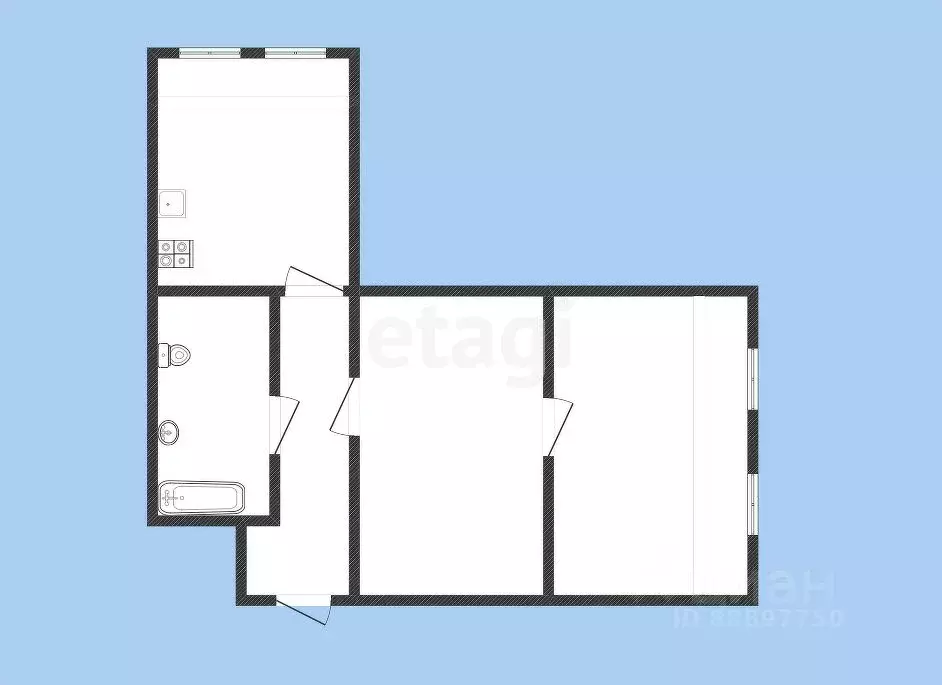 2-к кв. Карачаево-Черкесия, Черкесск ул. Калантаевского, 39 (44.1 м) - Фото 1
