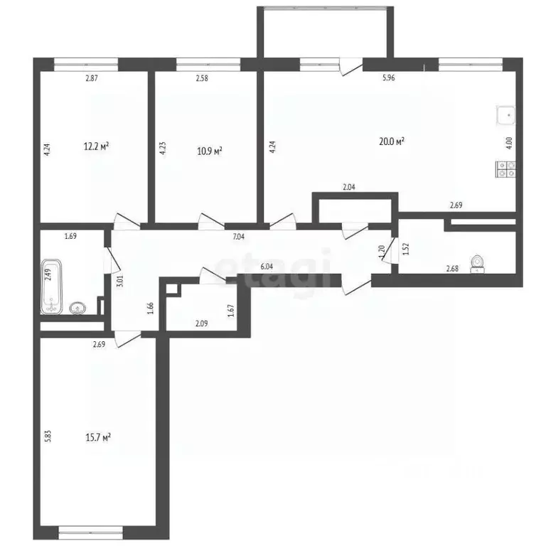 3-к кв. Тюменская область, Тюмень ул. Прокопия Артамонова, 4 (85.1 м) - Фото 1