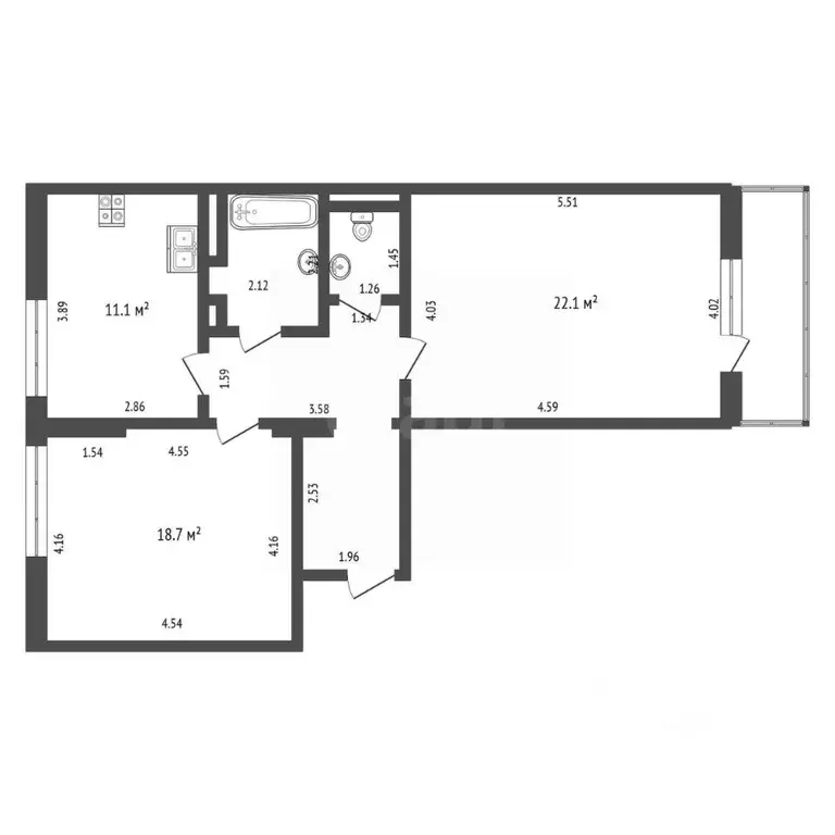 2-к кв. Москва Веерная ул., 26А (69.3 м) - Фото 2