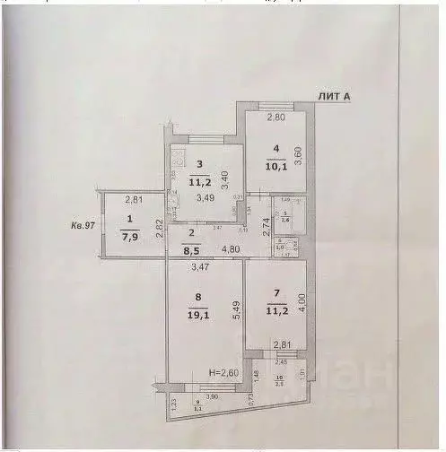 3-к кв. Белгородская область, Новый Оскол Ливенская ул., 138А (71.6 м) - Фото 1