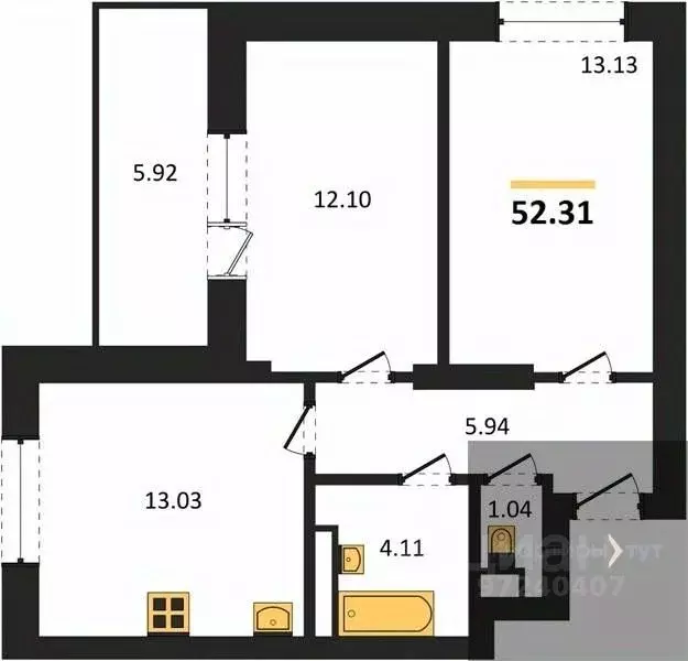 2-к кв. Воронежская область, Воронеж Транспортная ул., 58 (52.31 м) - Фото 0