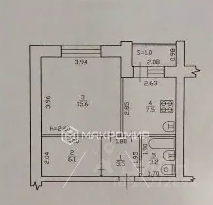 1-к кв. Брянская область, Брянск Новозыбковская ул., 9/1 (36.9 м) - Фото 1