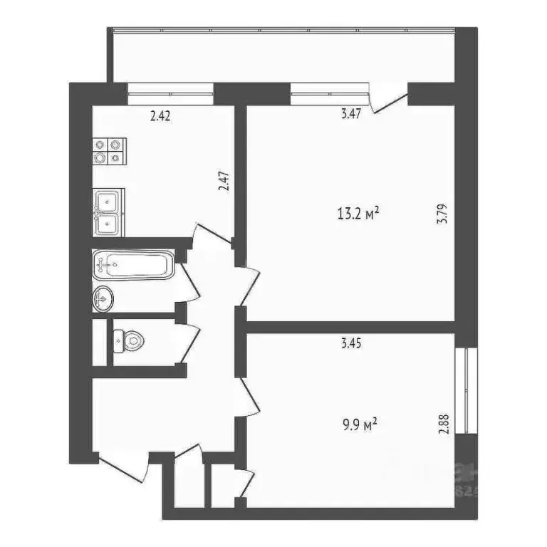 2-к кв. Московская область, Балашиха Железнодорожный мкр, ул. ... - Фото 2