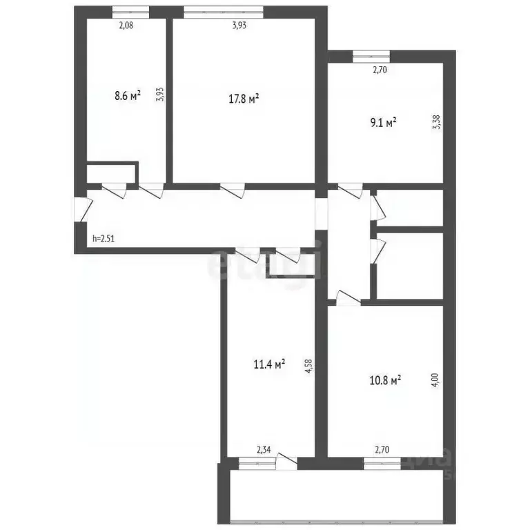 4-к кв. Владимирская область, Ковров Запольная ул., 30 (78.6 м) - Фото 1