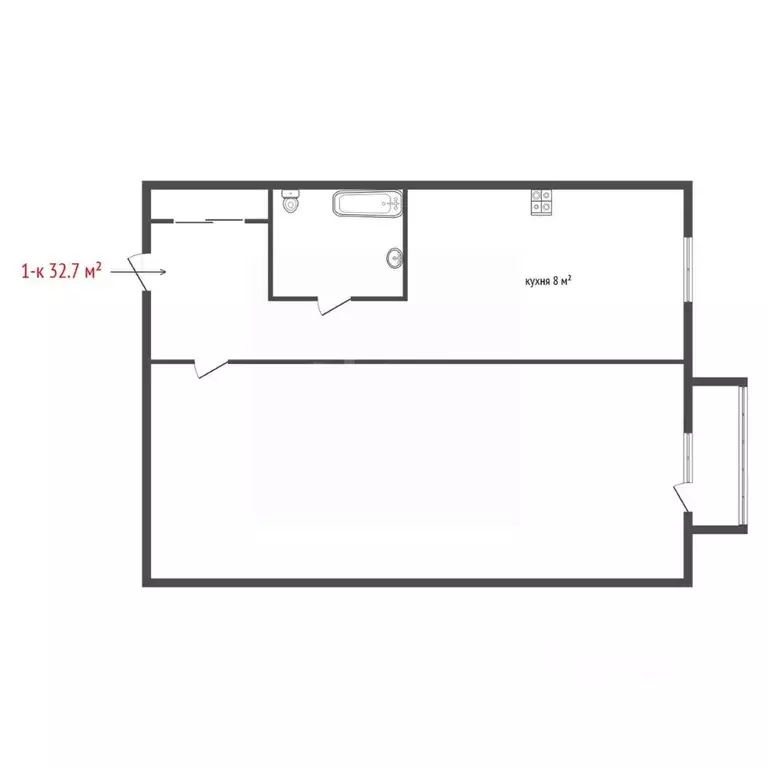 1-к кв. Свердловская область, Екатеринбург ул. Боровая, 24 (32.7 м) - Фото 2