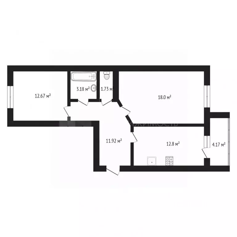 2-к кв. Тюменская область, Тюмень Широтная ул., 158 (60.3 м) - Фото 2