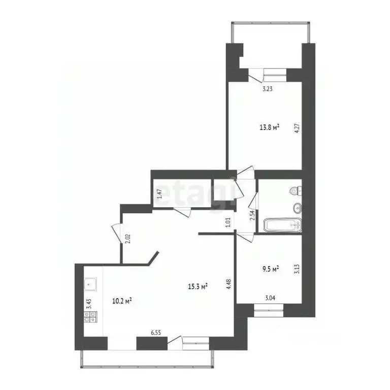 3-к кв. Крым, Симферополь ул. Лексина (71.0 м) - Фото 1